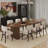 Modern Farmhouse 59.06" to 90.55" Wood Extendable Dining Table Set For Dining Room Kitchen-566441228-566441232