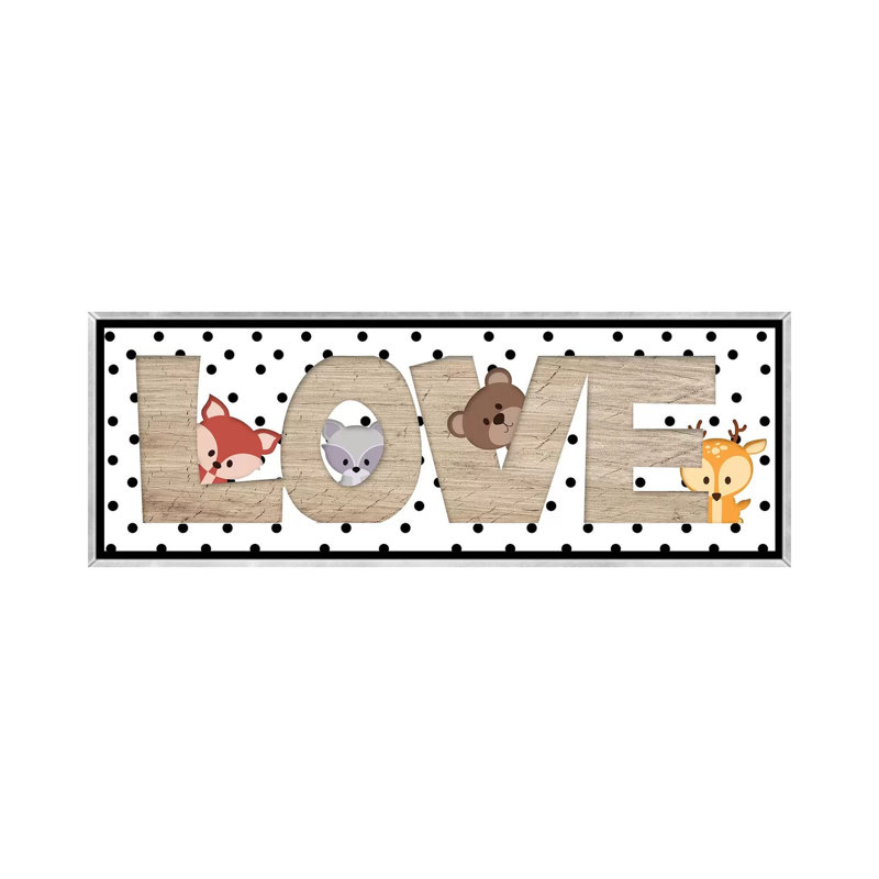 Art love, Toile avec cadre argenté, H 16 po x l 48 po x 1,5 po