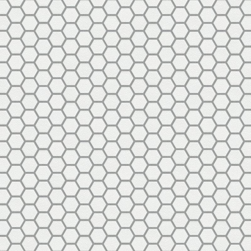 Hudson 1" Hex Crystalline White 11-7/8" x 13-1/4" Porcelain Mosaic Floor and Wall  Tile