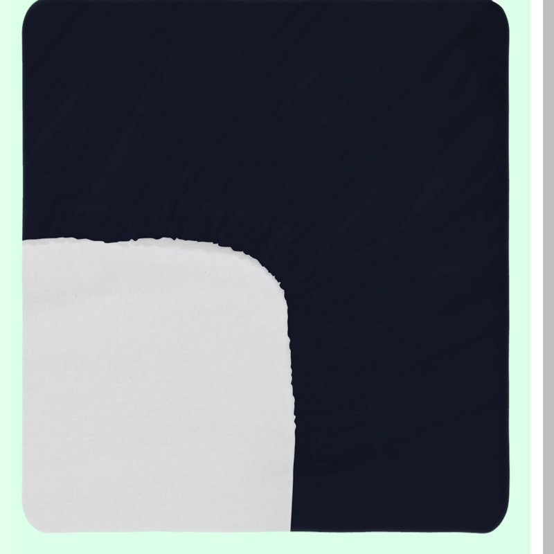Luxury Navy Blue Sateen Fitted Sheet - 600 TC Cotton, Twin Size, Elastic All Around, Soft & Silky, Fits Mattress Up to 18", Deep Pocket Bedding