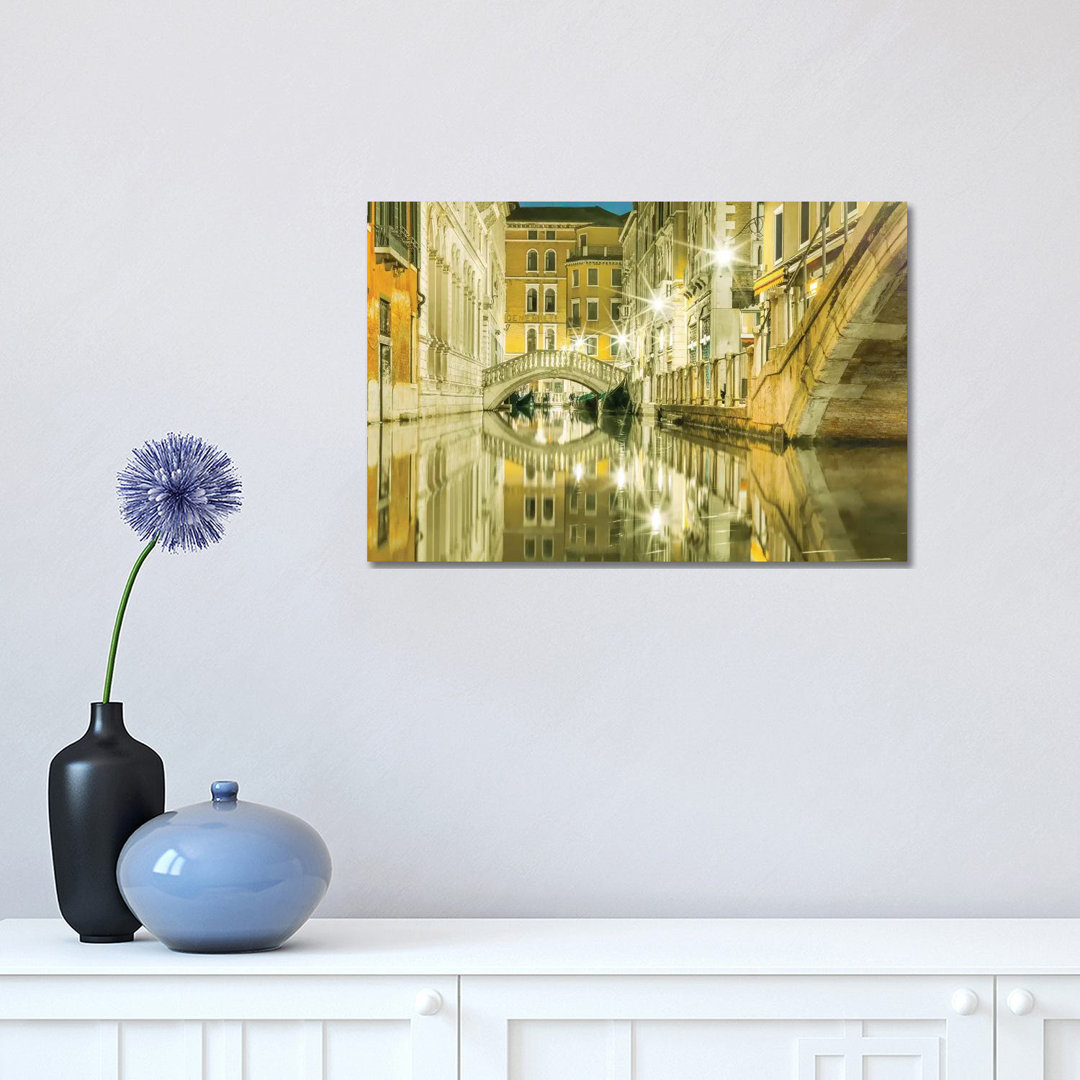 Venice, Italy, Canal Reflections by Mark Paulda - Wrapped Canvas Print