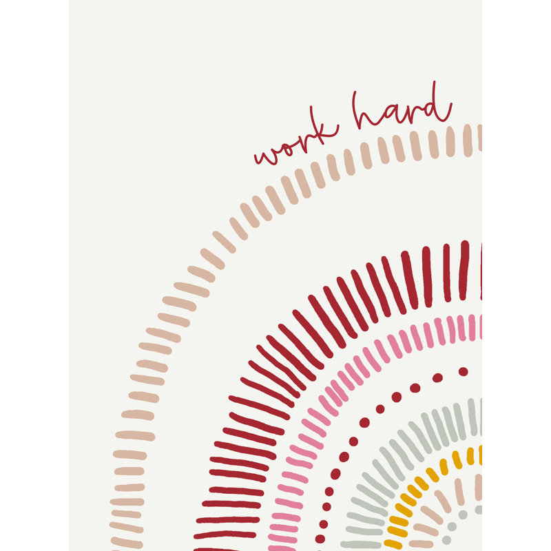 Work Hard Dashed Line Arch - Wrapped Canvas Print, 48" H x 36" W  