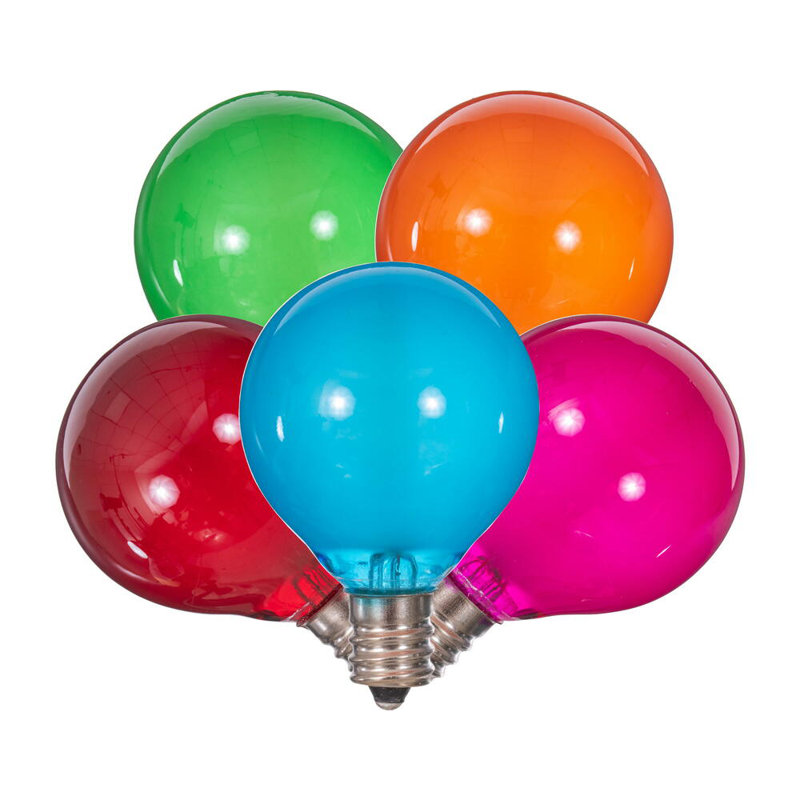 Dakota Fields 18Lt Multi-Colored LED Glass G40-E12 Filament End-Connecting Set