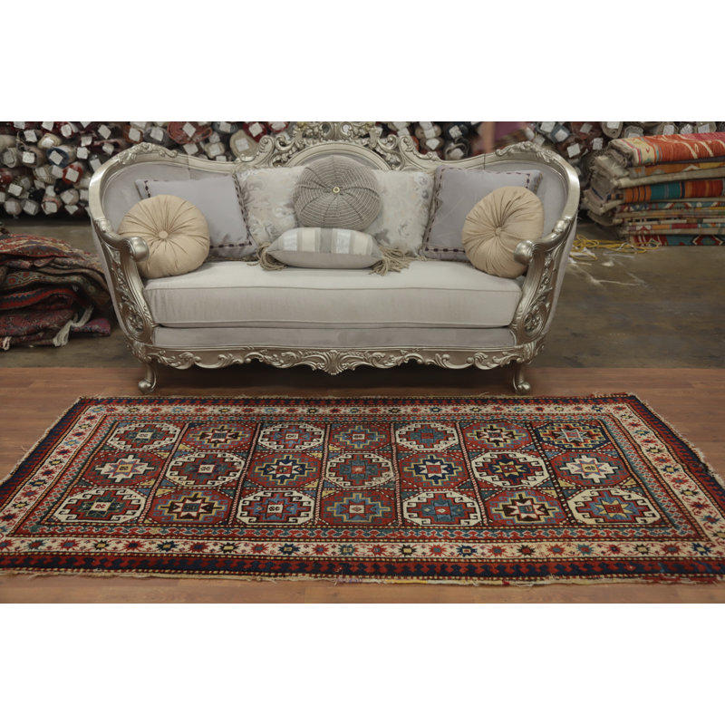 Antique Vegetable Dye Traditional Oriental Rug 4x8