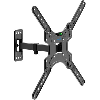 ELG Full-Motion TV Wall Mount for 26–60" TVs, Single-Stud, 10.0" Extension, Tilt +5°/-10°, Swivel 90°, VESA 400×400, 66 lbs, Pre-Assembled, Carbon Steel, Cable Management, MT400AR, Black