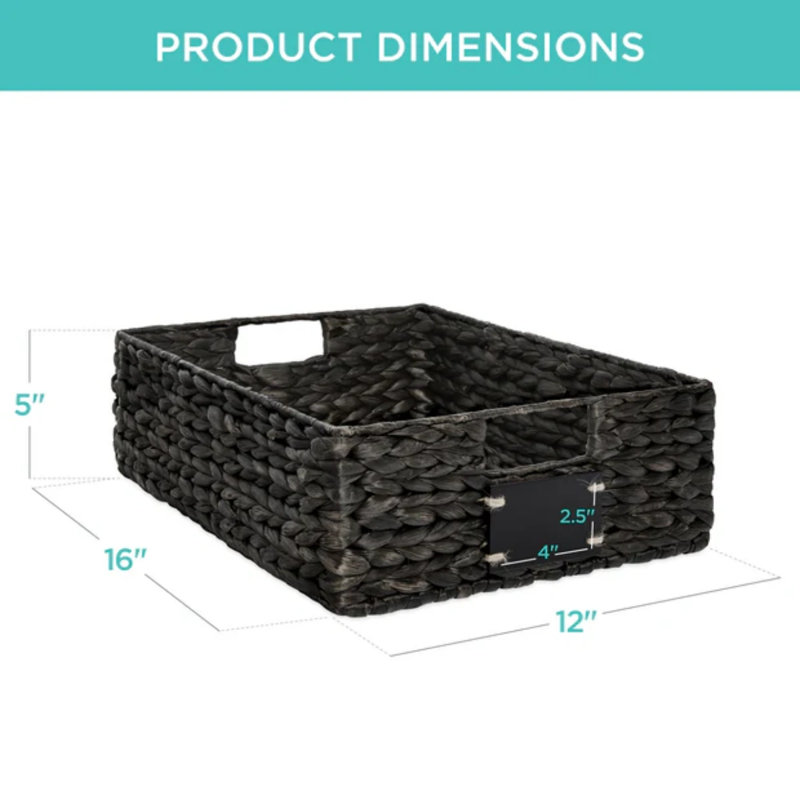 Pantry Baskets, 5" H x 16" W x 12" D, Black