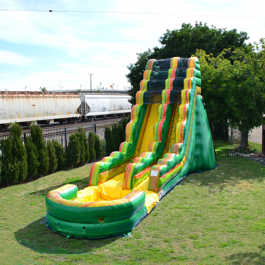 JumpOrange 19 FT Amazon River Water Slide with Attached Pool for Kids and Adults (with Blower) JumpOrange 
