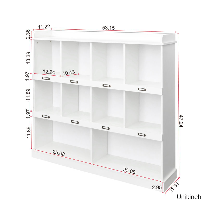 Bibliothèque à 10 tablettes, Blanc