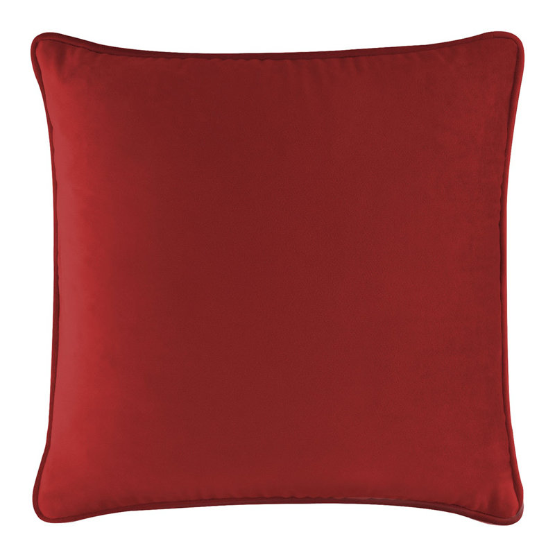 Coussin Sparkles Home Velours | Insertion de plumes, Velours rouge / argent, Carré 20 po