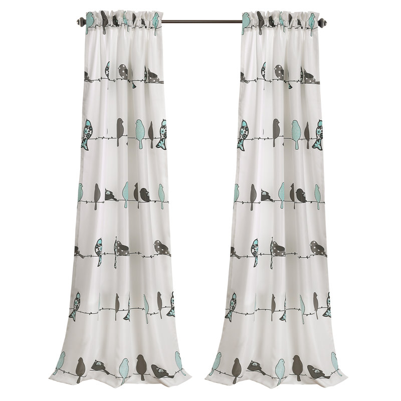 Room Darkening Curtain, Light Blue/Gray, 52" W x 84" L