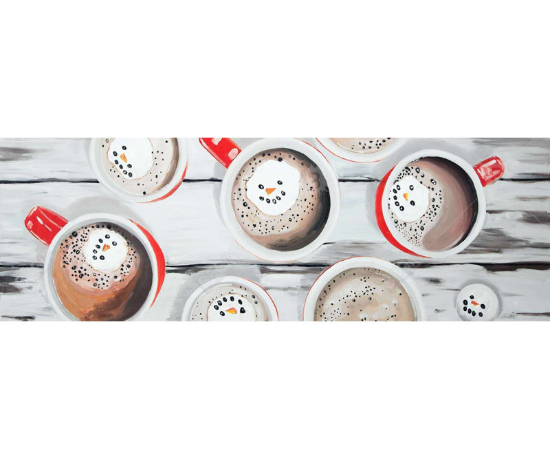 Holiday Hot Chocolate Canvas | Rustic Kitchen Decor Wall Art