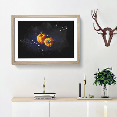 Orange Bell Peppers 1 Piece Single Picture Frame Wall Art on MDF