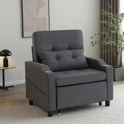 Compact 3-in-1 Convertible Sleeper Chair With Usb And Type-c Charging by Latitude Run