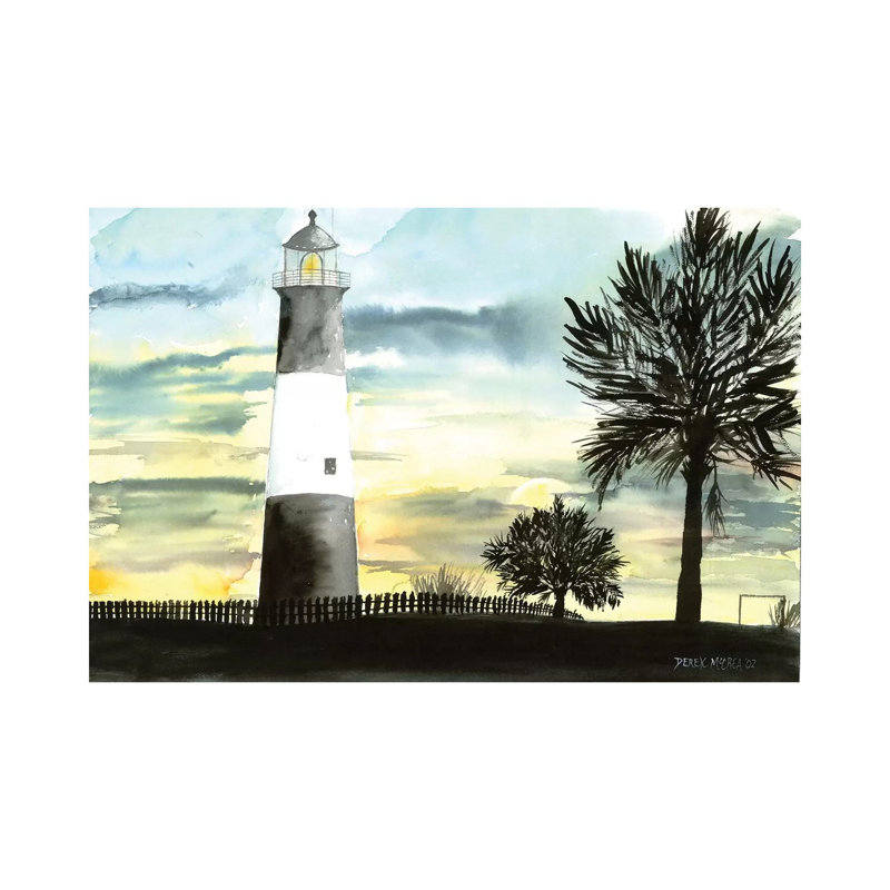 Tybee Island Lighthouse - Wrapped Canvas Painting, 20.32 cm H x 30.48 cm W
