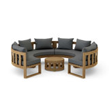 Circular Modular Outdoor 5 - Piece Teak Conversation Set