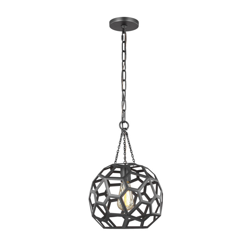 Aguilar 1 - Light Single Pendant, 16.25" H x 11" W x 11" D, Midnight Black
