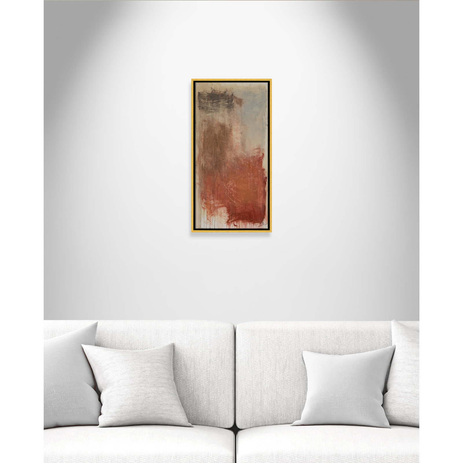 Autumn Over The Rivera Print by , 25.5" H x 13.5" W, Gold
