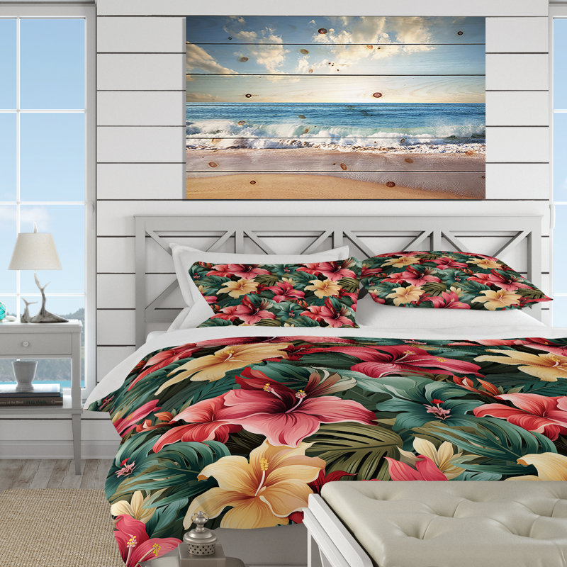 Ensemble de housse de couette Mirage Mirage Tropical Pattern I, Housse de couette pour très grand lit et 2 très
