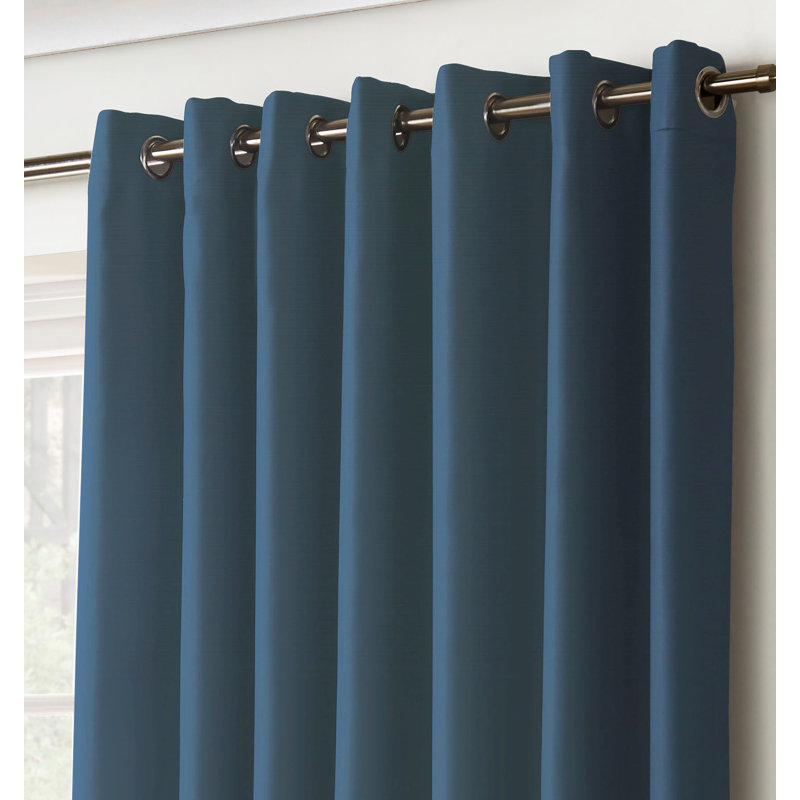 Nashli Room Darkening Eyelet Ring Top Curtains, Navy, 117 W x 183 D cm