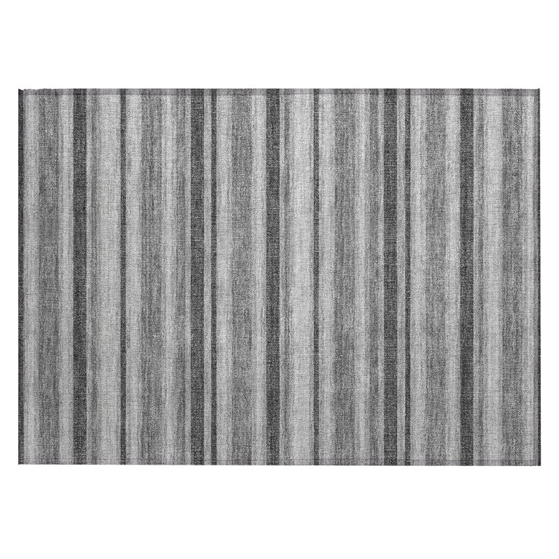 Tapis intérieur antidérapant à rayures grises et noires 2 pi x 3 pi