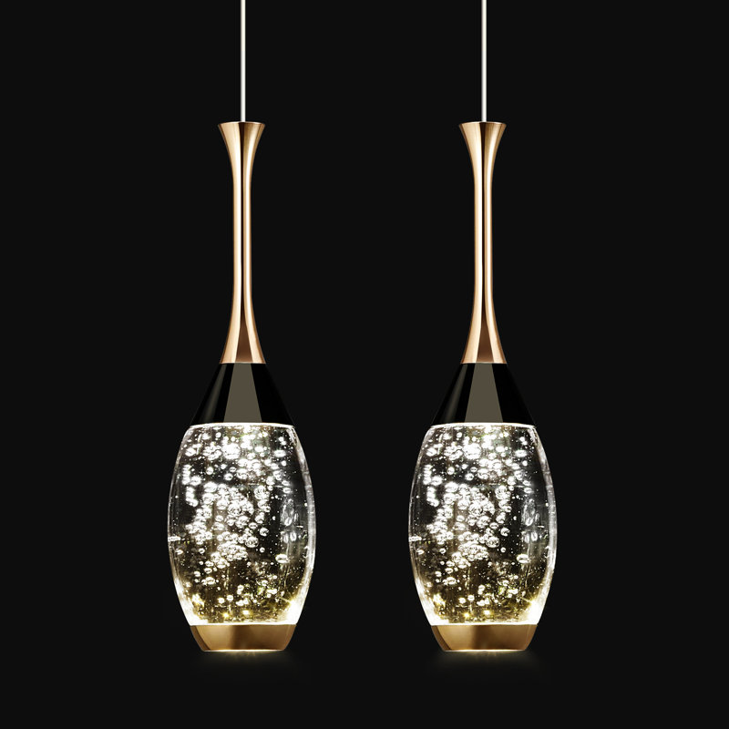 Luminaire suspendu moderne en cristal Illona, Deux lumières