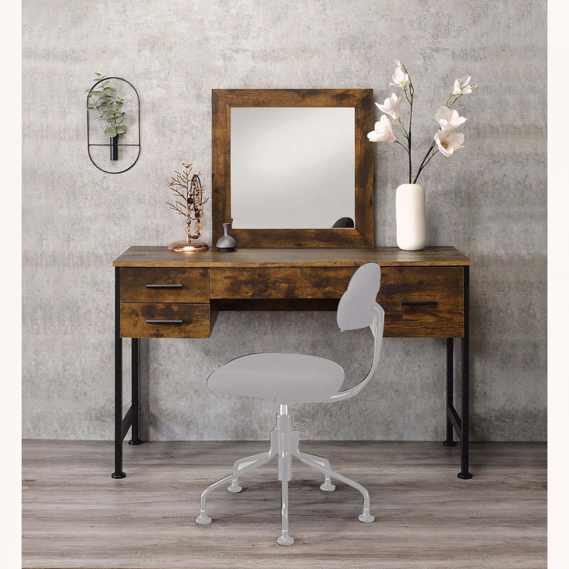 Vanity Set with Storage Drawers and Metal Frame