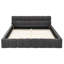 Lit chenille en tissu, grand lit, gris foncé, cadre solide, aucun sommier requis-2045681396