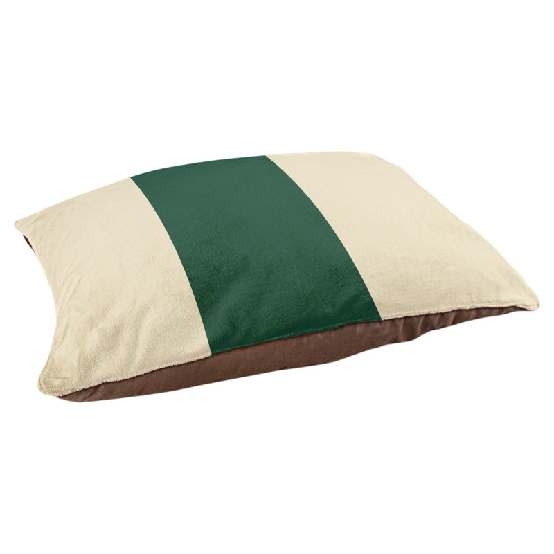 Coussin pour chien hockey Las Vegas, Petit (l 28 po x P 18 po x H 9,5 po), Blé du Minnesota / vert forêt / blé du Minnesot