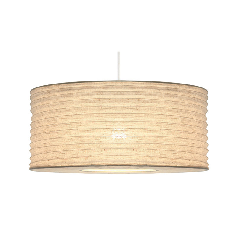 Camborne 20cm H Jute Drum Pendant Shade ( Uno ) in Natural White
