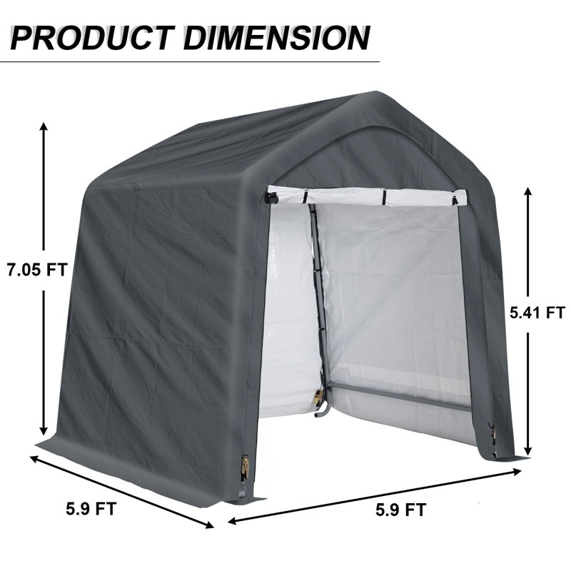 Polypropylene Portable Storage Shed, 84.60" H x 70.80" W x 70.80" D