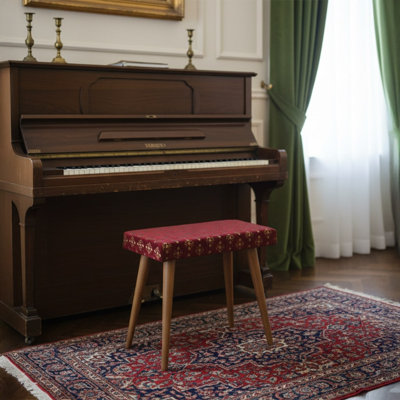 Tabouret de coiffeuse moderne avec repose-pieds - repose-pieds minimal pour chambre à coucher, vestibule et banc de piano