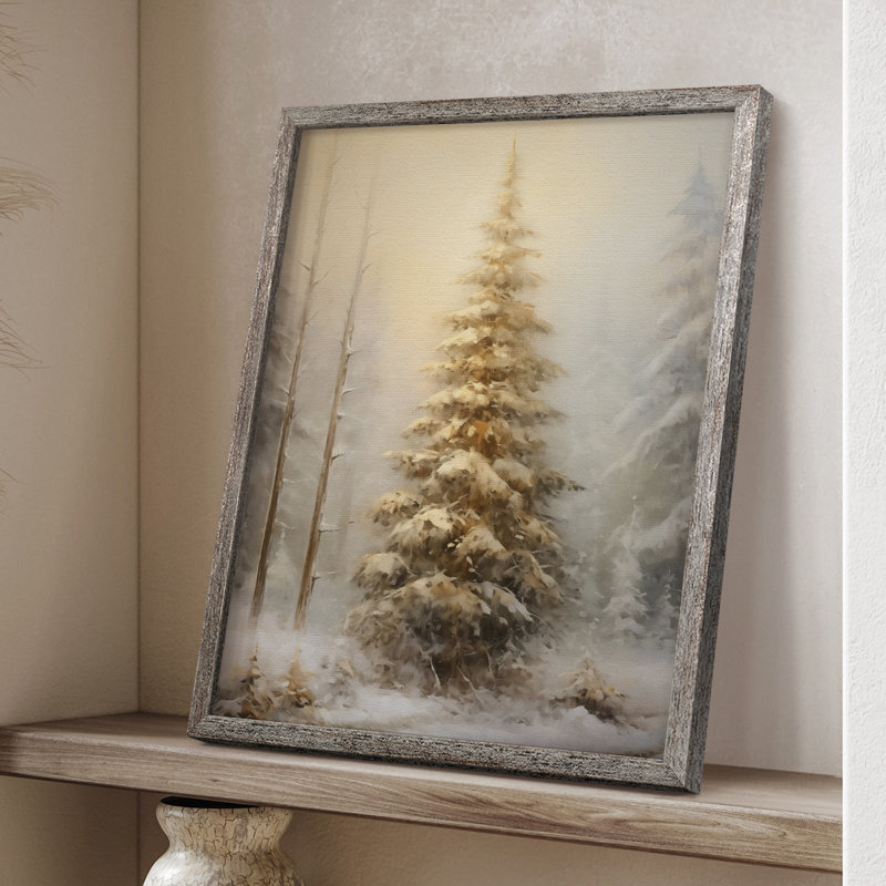 «Christmas Holiday Art», reproduction encadrée en bois massif, H 11 po x l 9 po