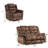 2-Piece Classic Microfiber Manual Reclining Living Room Set – Recliner & Loveseat-2033044384