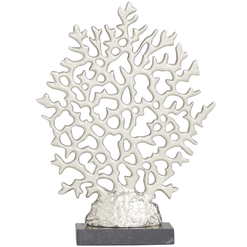 Sculpture décorative en métal corail et aluminium Somerford, H 16,3 po x l 12,15 po x P 3,15 po