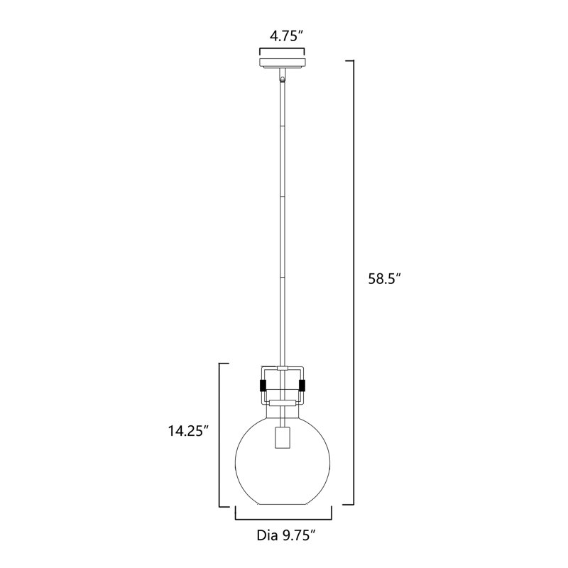 Brushed Nickel 10" Globe Clear Glass Pendant Light