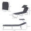 Beach Chair With Adjustable And Space Design - Grey Lounge Stable Structure Sun Shade
