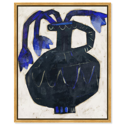 Indigo Vase Canvas Abstract Print by Oliver Gal, Black Frame, 16 x 20