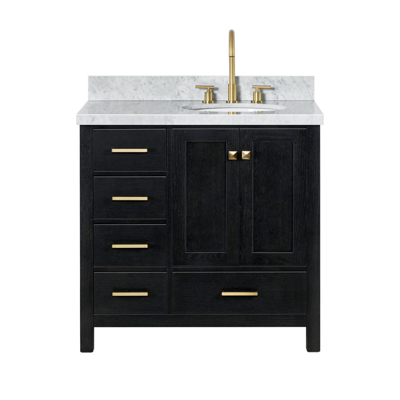 Ensemble de meuble-lavabo simple 37 po Amariani, Chêne noir, 37"