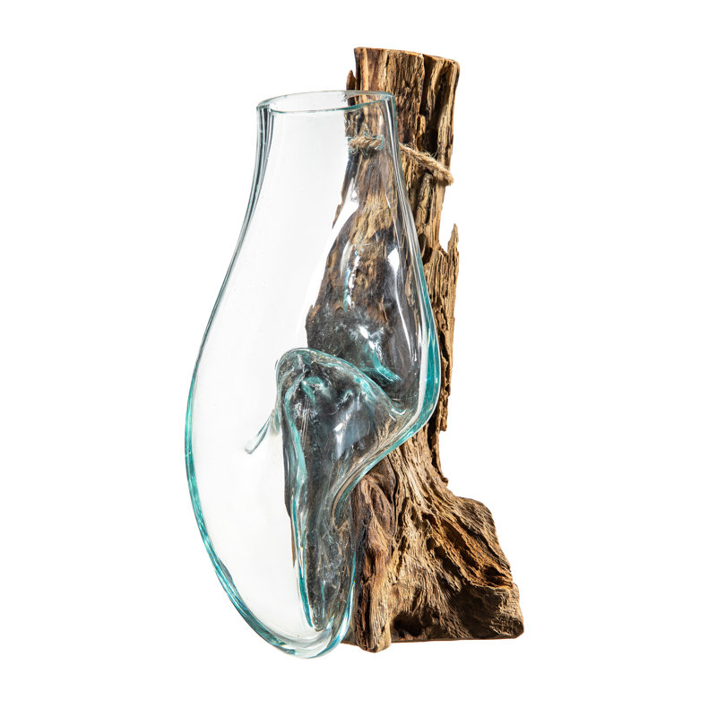 Wall Mounted Glass Planter on Driftwood