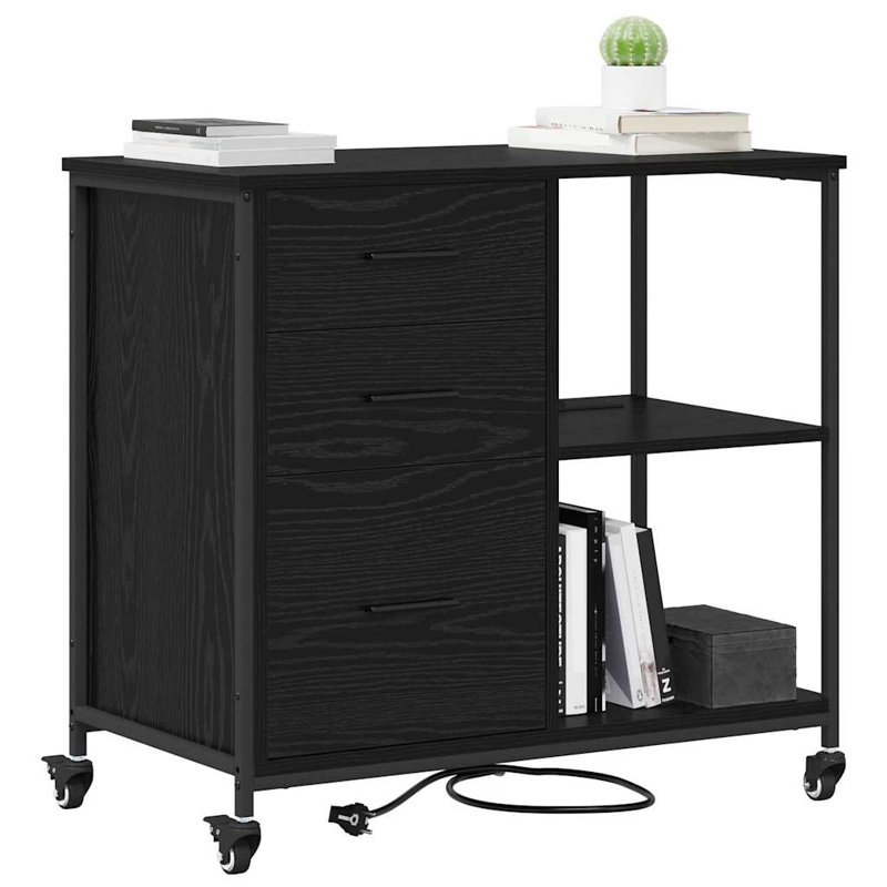 Storage Cabinet, Black Oak
