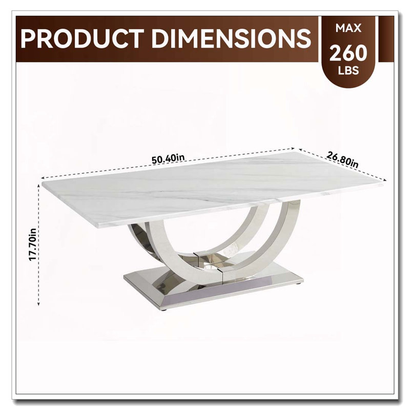 50.4 Inch Modern Rectangular Table
