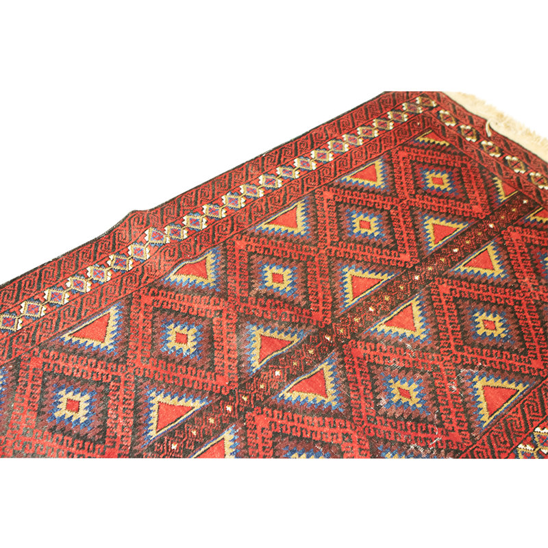 Hand Knotted Wool Area Rug in Multi