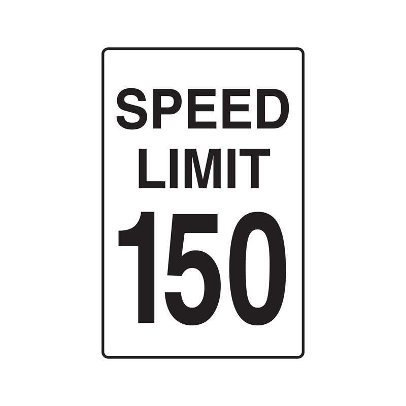 Vitesse limite 150 Aluminium signe de conduite voiture de course rapide