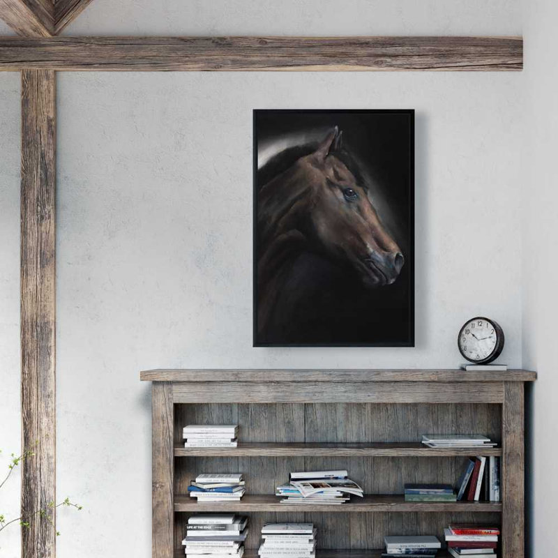 Loneliness Horse - Western Office, reproduction sur toile encadrée | Art