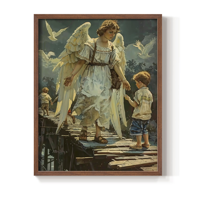 Religious Series CDXLII, reproduction encadrée - bois massif, H 15 po x l 12 po, Noyer