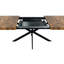 Table rectangulaire à plateau en bois antique avec plateau en relief noir et base en métal, extensible, capacité de 165 lb, 6 sièges, fonction de salle à manger rétro brune, plateau, boîte de rangement avec base en fer, + métal, 165-1550315223