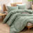 BESTOUCH Duvet Cover Set 100% Washed Cotton Linen Feel Lightweight-114986048-114986050