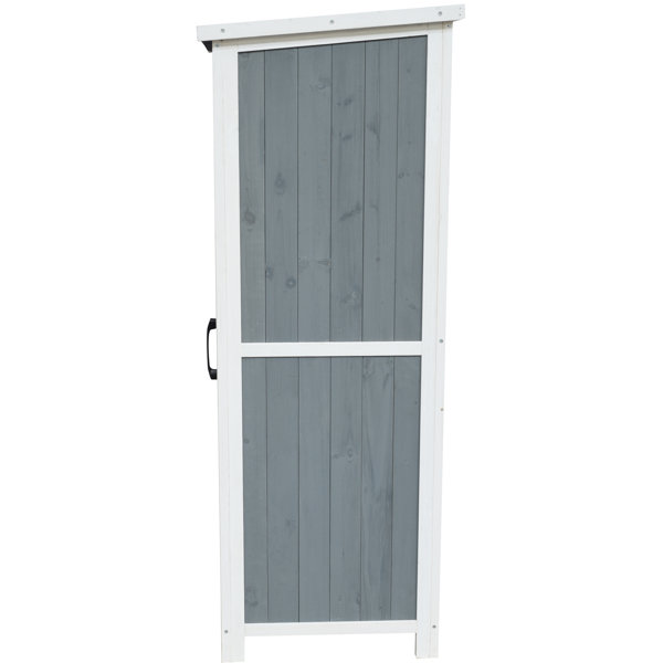 Wovilo 54-Inch Storage Shed In Grey & White Two-Tone Design, Secure ...