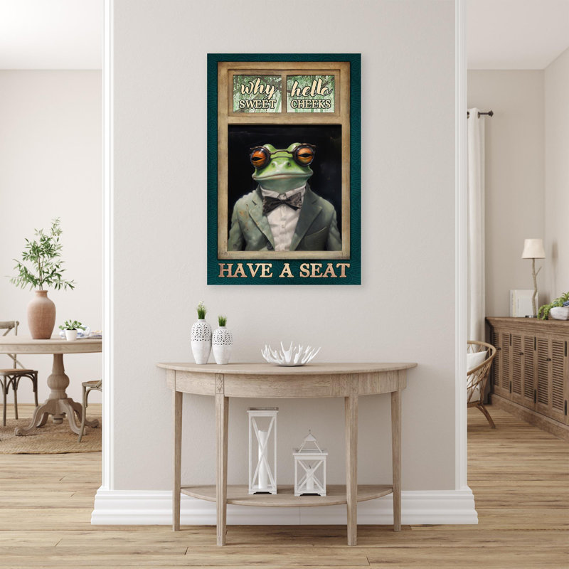 «Frog Pourquoi Hello Sweet Cheek», reproduction d'art graphique sur toile tendue, H 36 po x l 24 po x P 1,25 po
