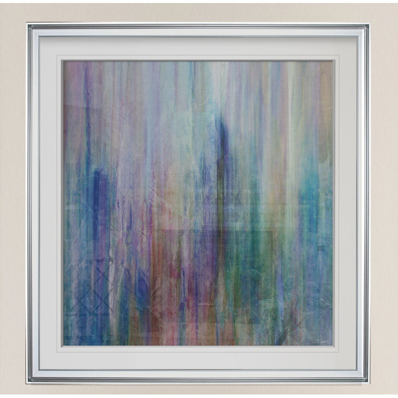 «Mistifier I», peinture, H 28 po x l 28 po x P 2 po, Cadre argenté